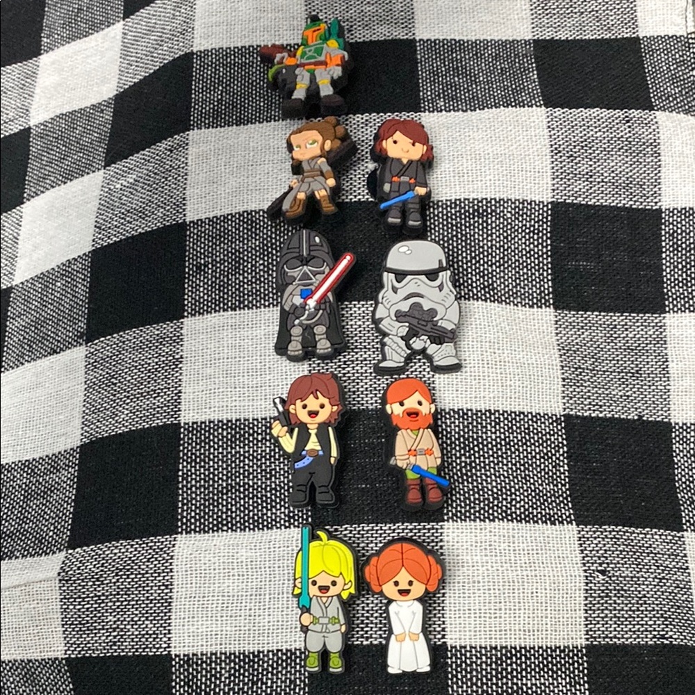 Star Wars Characters Croc Charm Jibbitz boba fett Leia Vader luke obi wan Rey